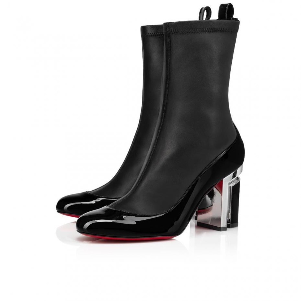 Christian louboutin bootnik 85mm black leather slip on boot bootie sz 36 $1295